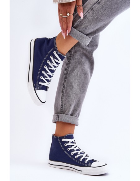 Women's Classic High Top Sneakers Navy Remos