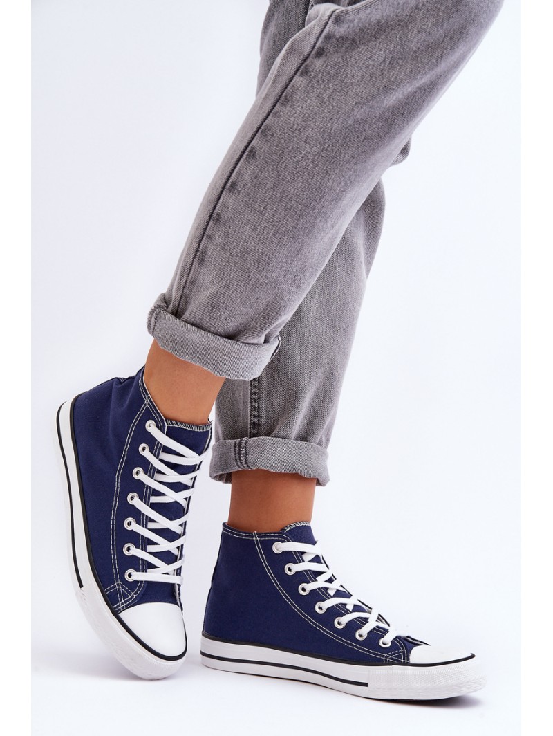 Women's Classic High Top Sneakers Navy Remos