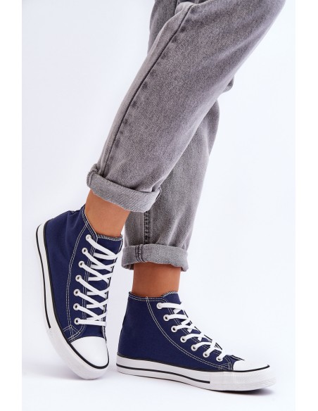 Women's Classic High Top Sneakers Navy Remos