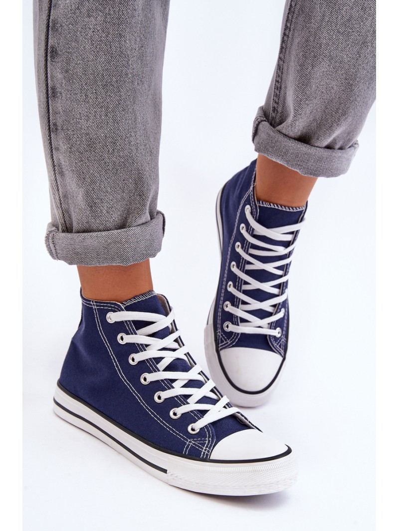 Women's Classic High Top Sneakers Navy Remos