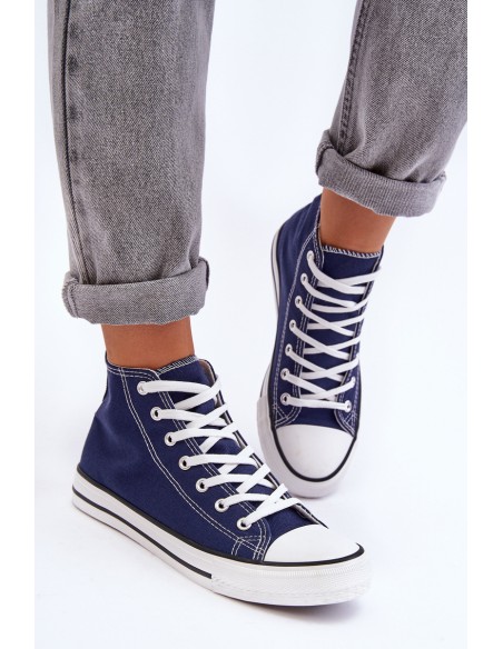 Women's Classic High Top Sneakers Navy Remos