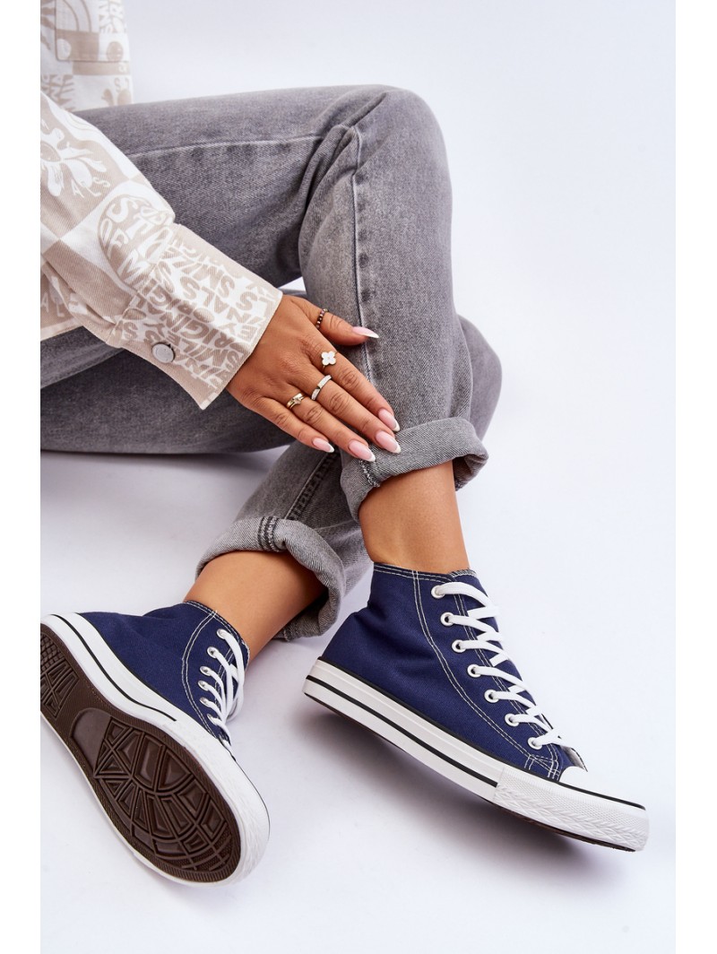 Women's Classic High Top Sneakers Navy Remos