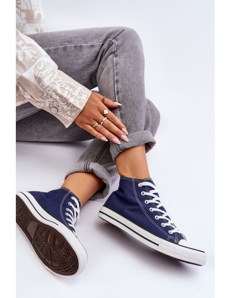 Women's Classic High Top Sneakers Navy Remos