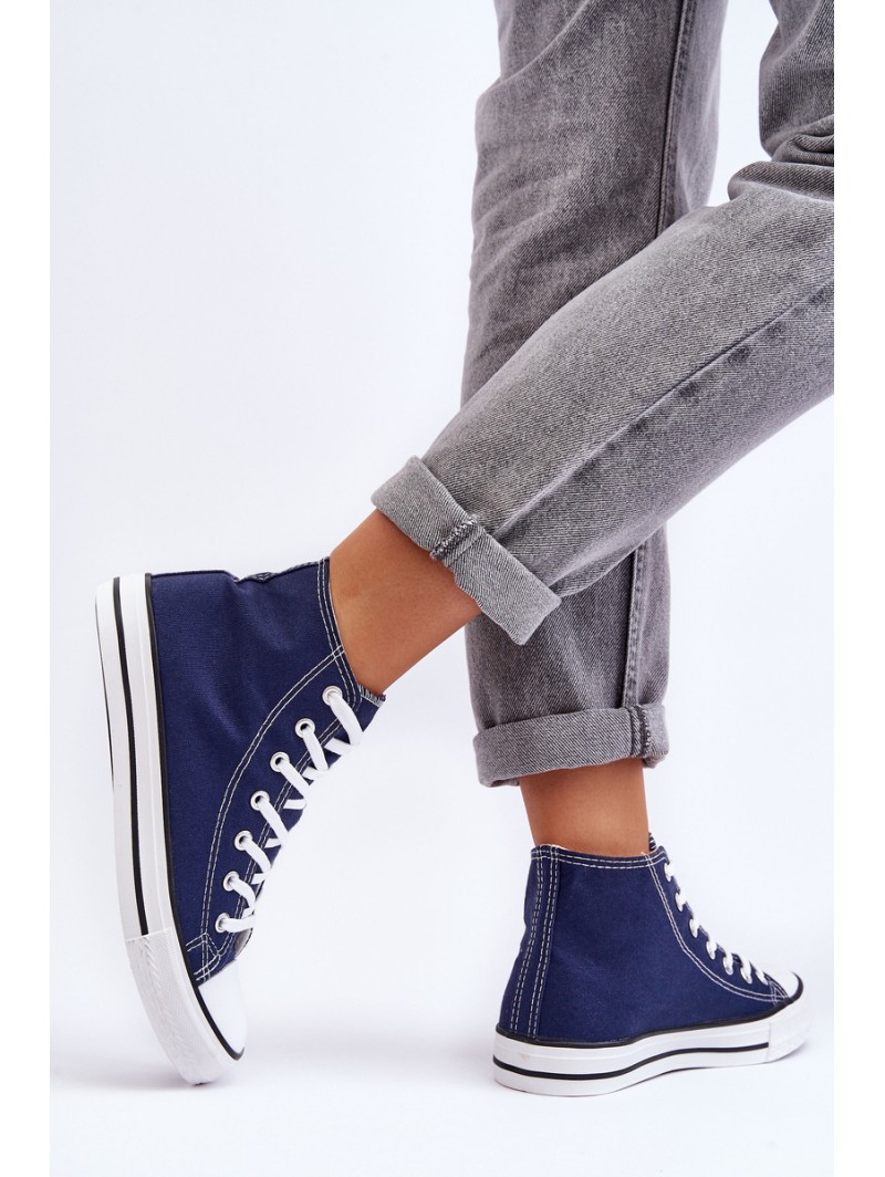 Women's Classic High Top Sneakers Navy Remos