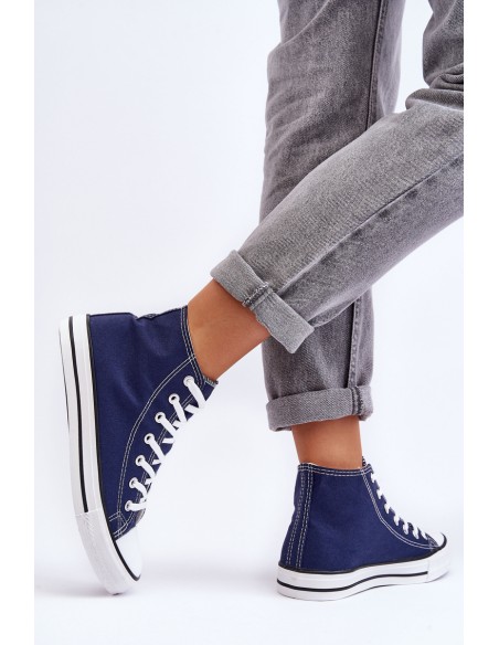 Women's Classic High Top Sneakers Navy Remos