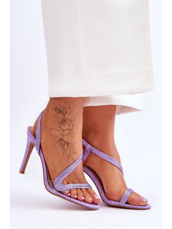 Elegant Slip-on High Heel Sandals Violet Colima 2