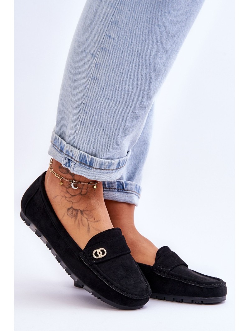 Suede Slip-On Loafers Black Castelo