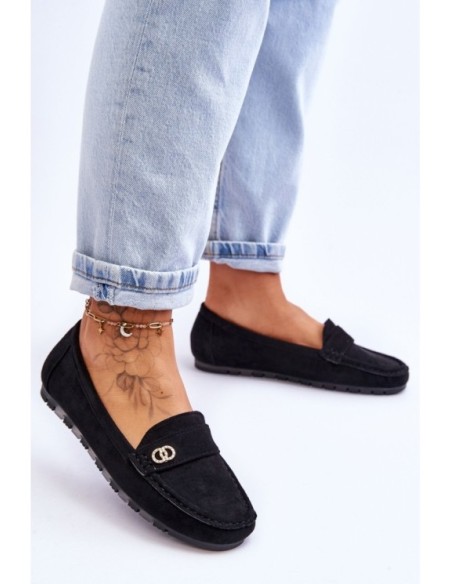 Suede Slip-On Loafers Black Castelo