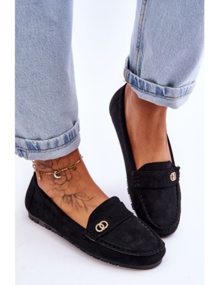 Suede Slip-On Loafers Black Castelo