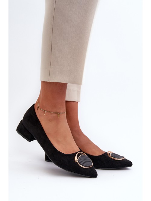 Low-Heeled Court Shoes Made of Eco Suede S.Barski KV27-037 Black 2