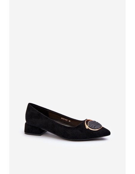 Low-Heeled Court Shoes Made of Eco Suede S.Barski KV27-037 Black
