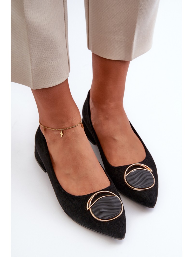 Low-Heeled Court Shoes Made of Eco Suede S.Barski KV27-037 Black