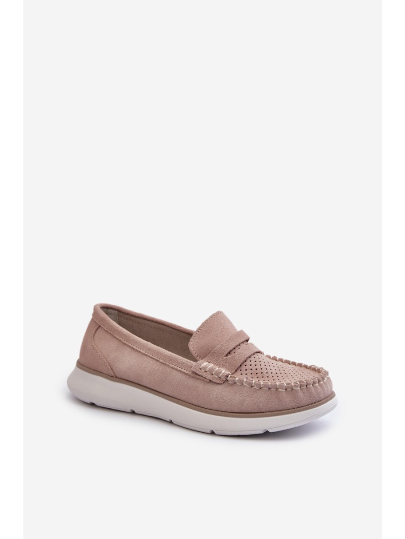 Suede Platform Moccasins Sergio Leone SP012 Beige