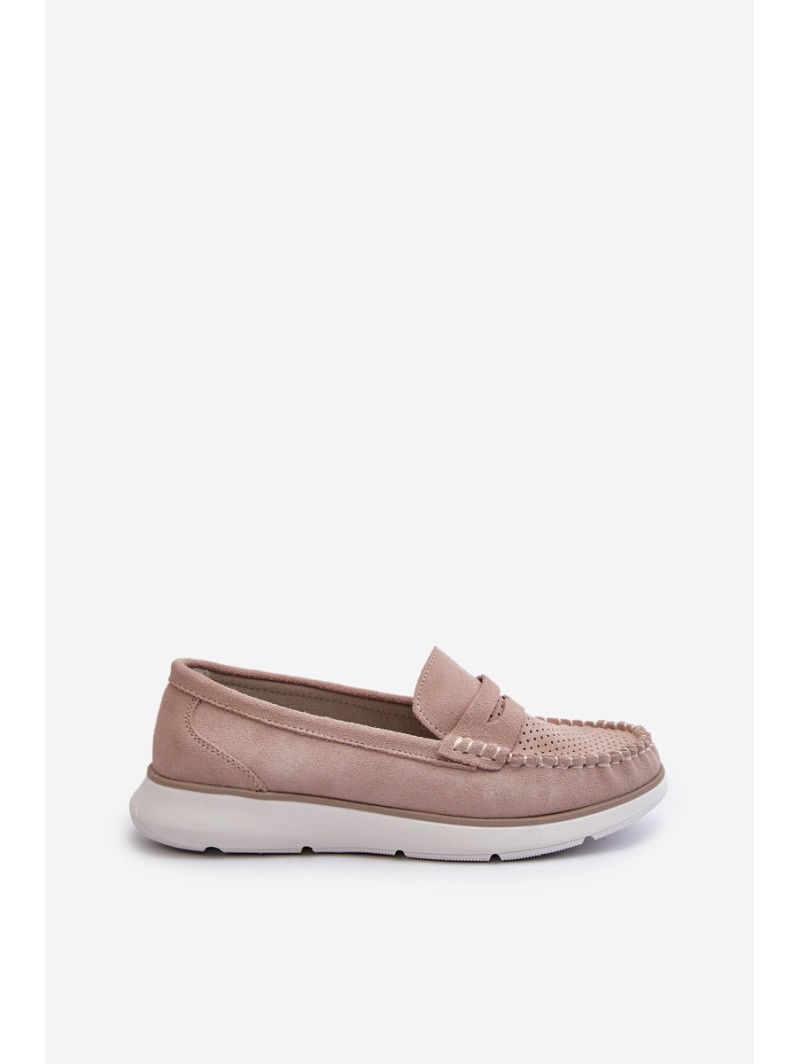 Suede Platform Moccasins Sergio Leone SP012 Beige