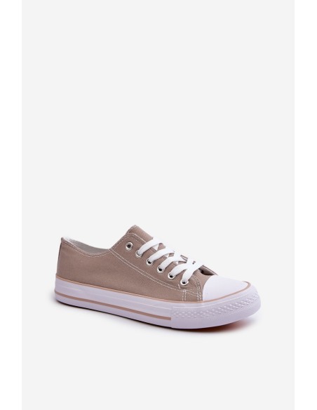 Women's Fabric Classic Low-Top Sneakers Dark Beige Lennabella