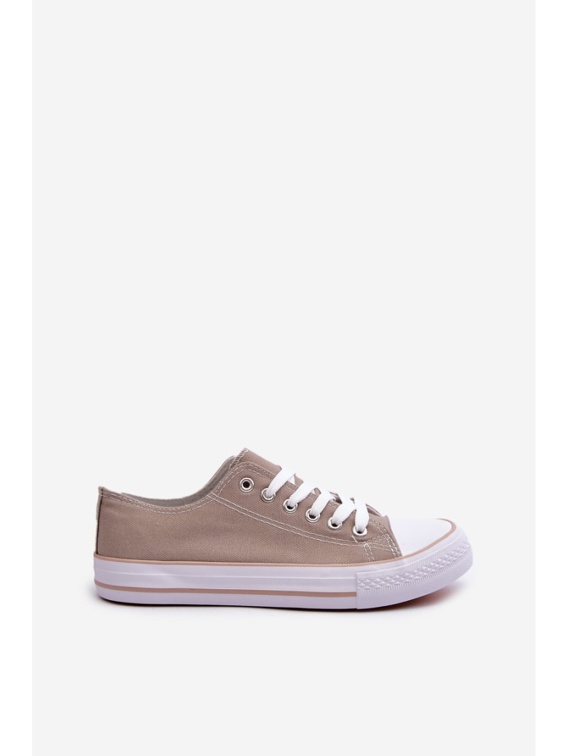 Women's Fabric Classic Low-Top Sneakers Dark Beige Lennabella