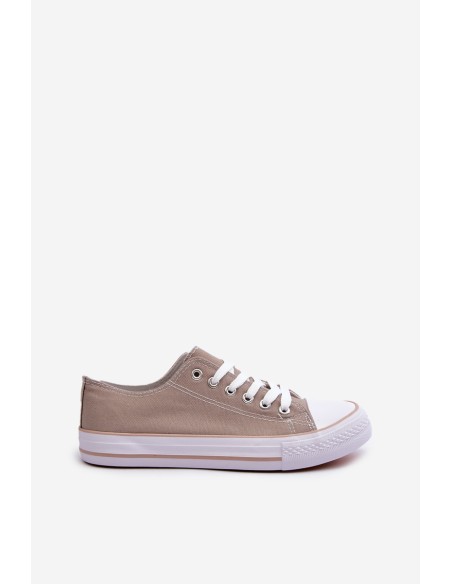 Women's Fabric Classic Low-Top Sneakers Dark Beige Lennabella