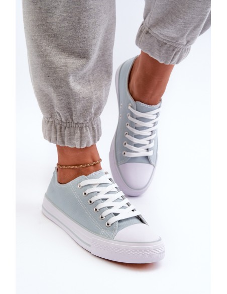 Women's Classic Low Canvas Mint Trainers Lennabella
