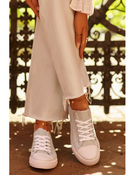 Women's Classic Low Canvas Mint Trainers Lennabella
