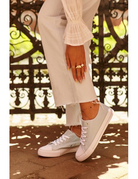 Women's Classic Low Canvas Mint Trainers Lennabella