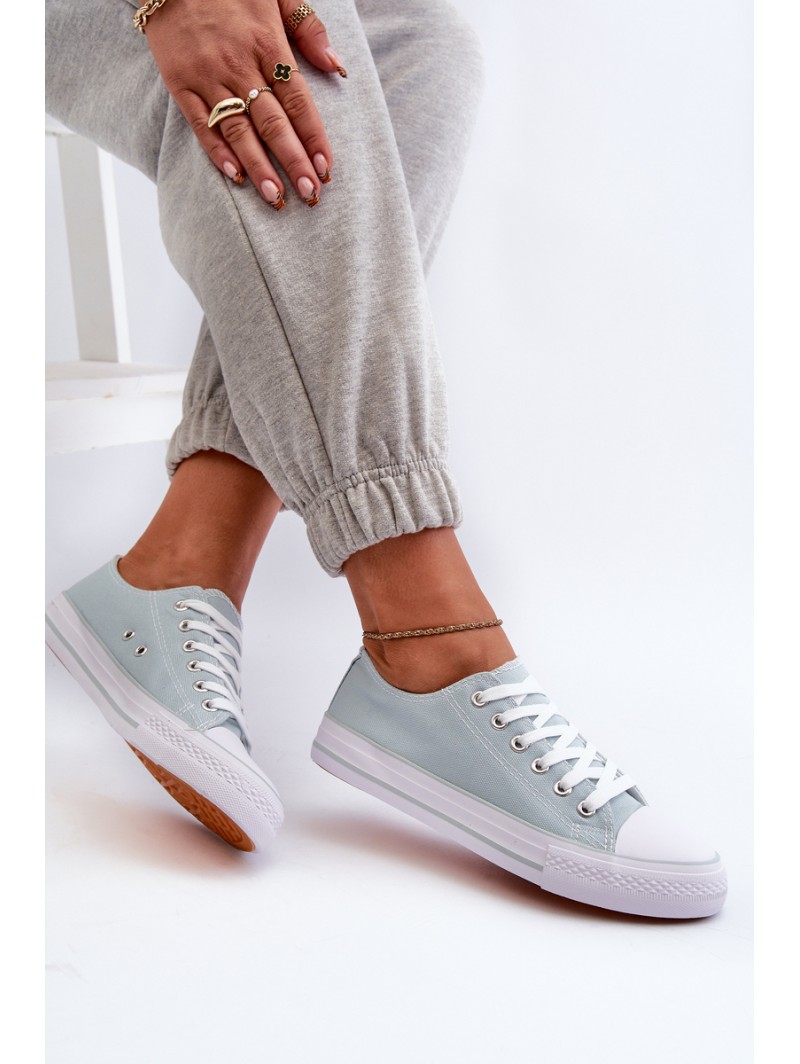 Women's Classic Low Canvas Mint Trainers Lennabella