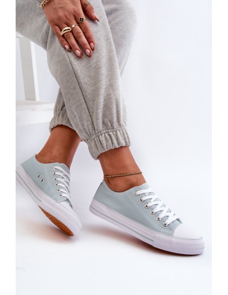 Women's Classic Low Canvas Mint Trainers Lennabella