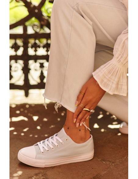 Women's Classic Low Canvas Mint Trainers Lennabella