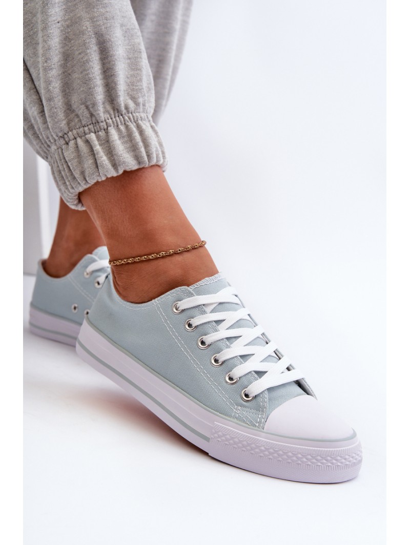 Women's Classic Low Canvas Mint Trainers Lennabella