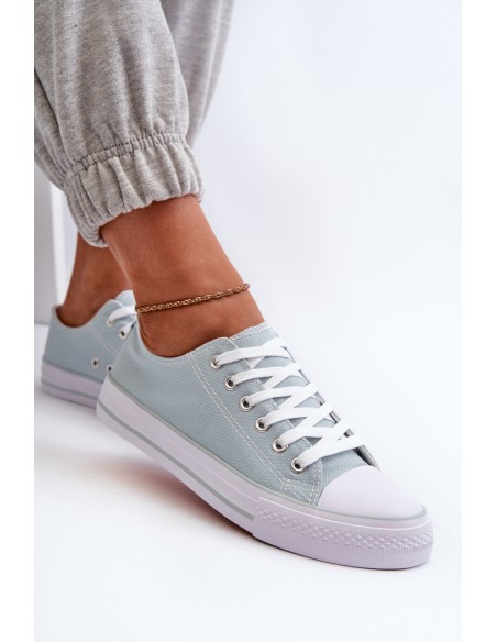 Women's Classic Low Canvas Mint Trainers Lennabella