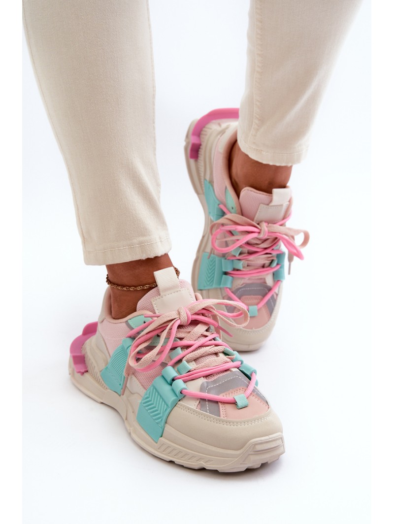 Women's Stylish Sport Shoes with Laces Pink-Mint Chillout!