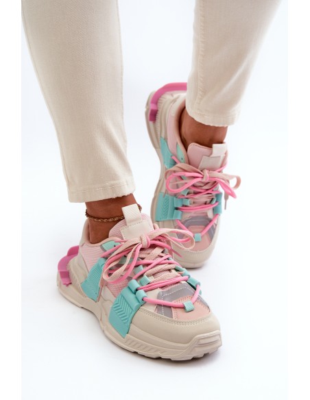 Women's Stylish Sport Shoes with Laces Pink-Mint Chillout!