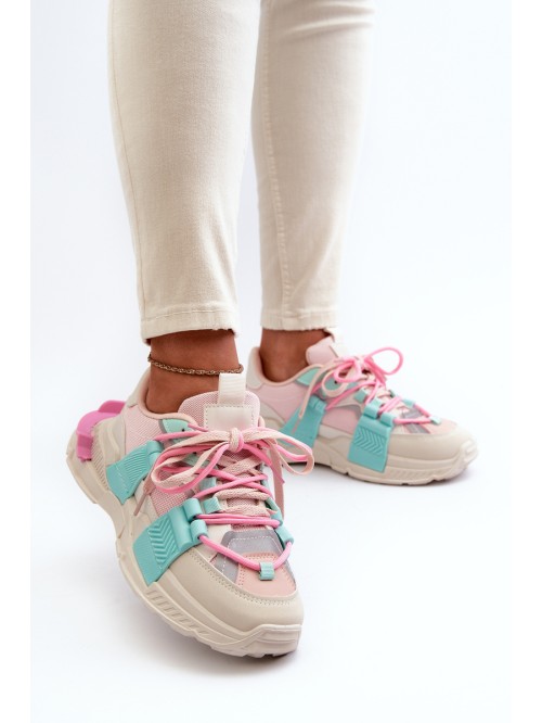 Women's Stylish Sport Shoes with Laces Pink-Mint Chillout! 2