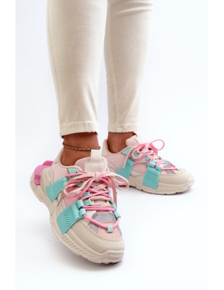 Women's Stylish Sport Shoes with Laces Pink-Mint Chillout!