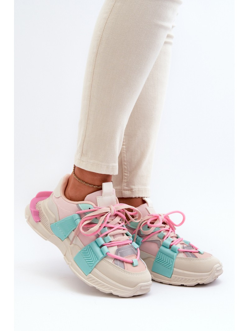 Women's Stylish Sport Shoes with Laces Pink-Mint Chillout!