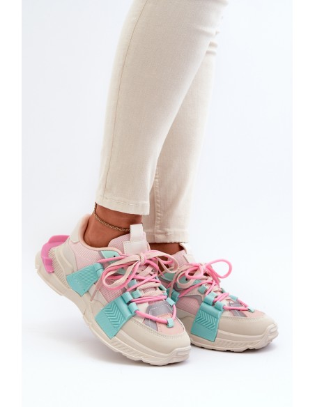 Women's Stylish Sport Shoes with Laces Pink-Mint Chillout!