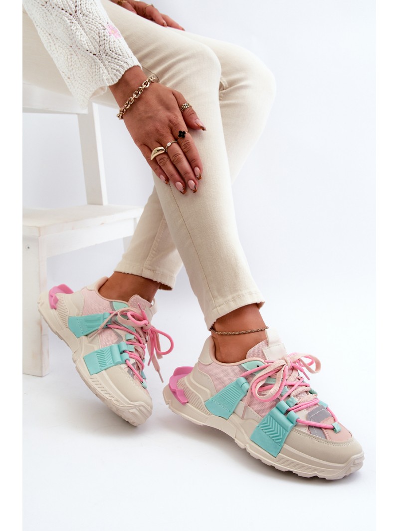 Women's Stylish Sport Shoes with Laces Pink-Mint Chillout!