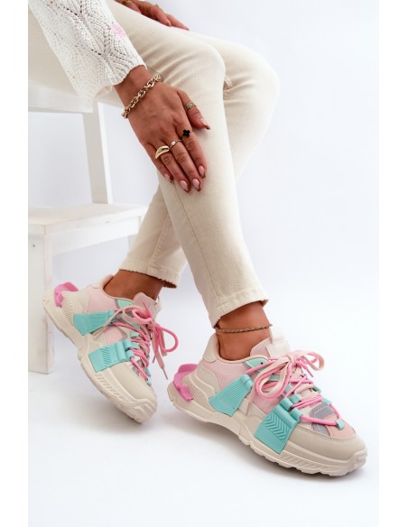 Women's Stylish Sport Shoes with Laces Pink-Mint Chillout!