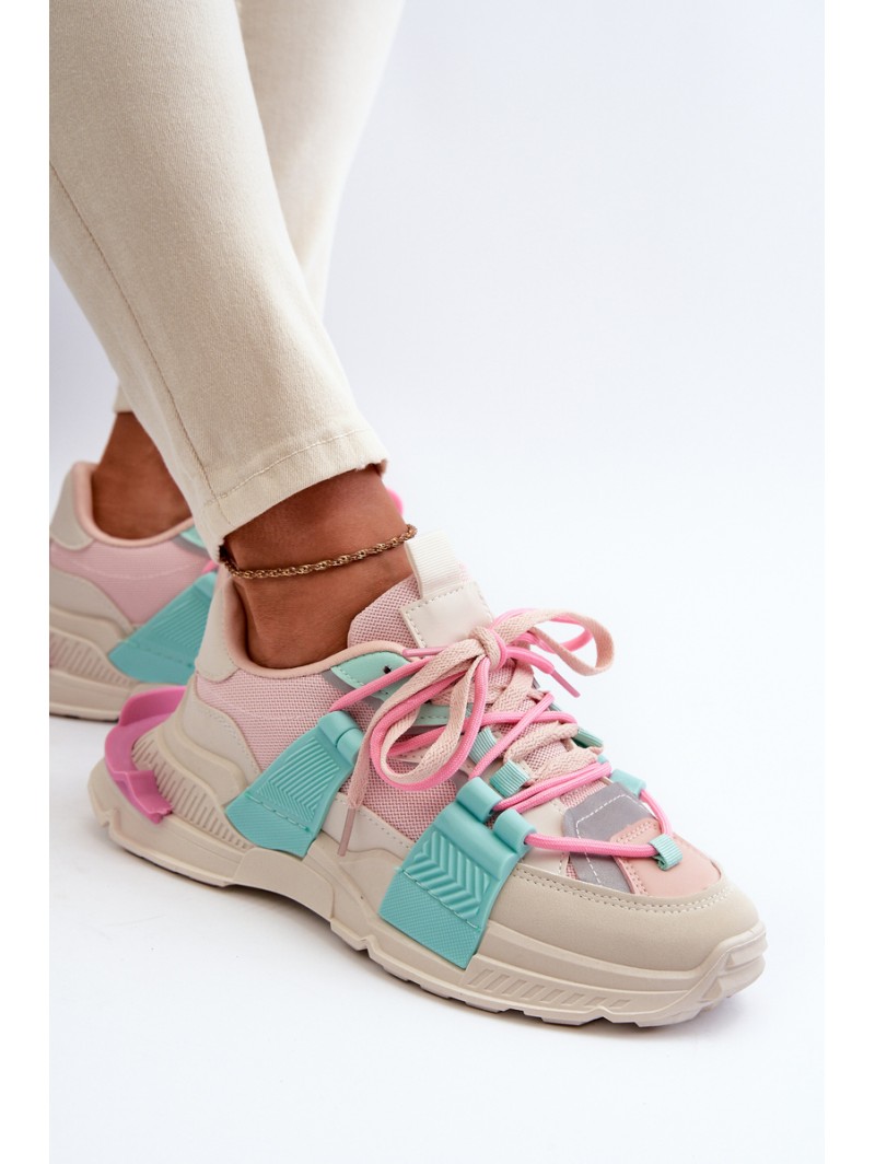 Women's Stylish Sport Shoes with Laces Pink-Mint Chillout!