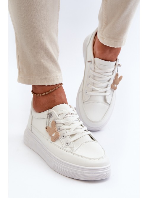 Sneakers Women's Sports Shoes On Platform With Decoration White VINCEZA 13613