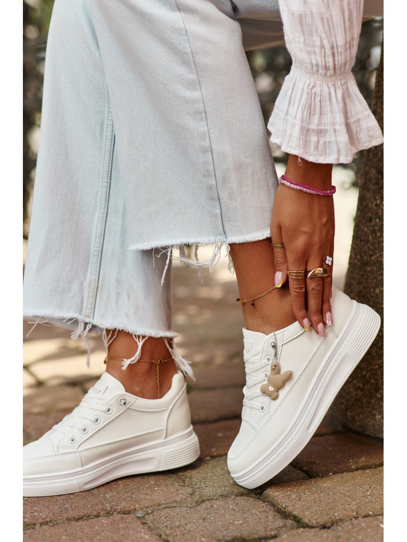 Sneakers Women's Sports Shoes On Platform With Decoration White VINCEZA 13613