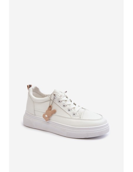 Sneakers Women's Sports Shoes On Platform With Decoration White VINCEZA 13613