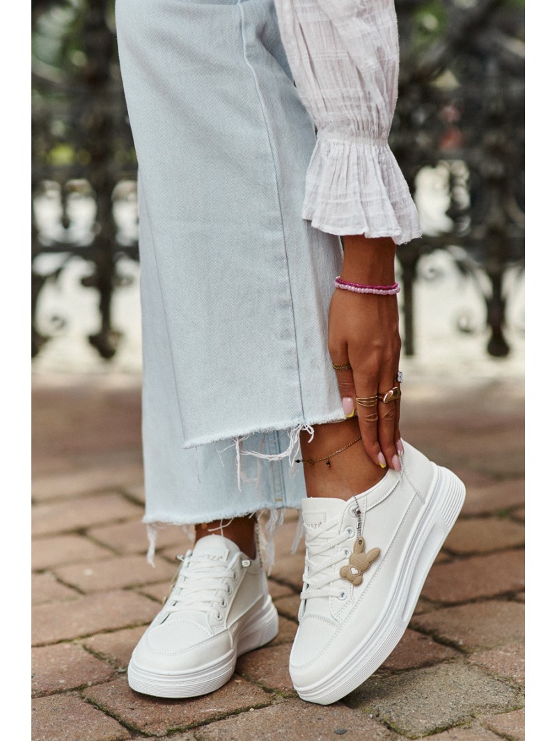 Sneakers Women's Sports Shoes On Platform With Decoration White VINCEZA 13613