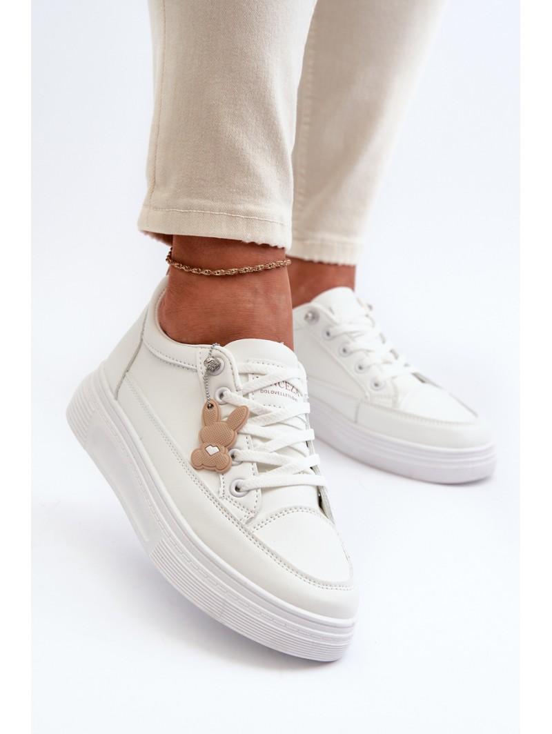 Sneakers Women's Sports Shoes On Platform With Decoration White VINCEZA 13613
