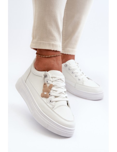 Sneakers Women's Sports Shoes On Platform With Decoration White VINCEZA 13613