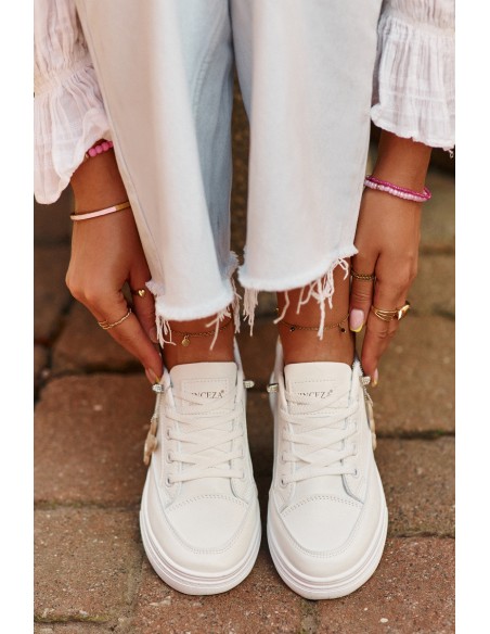Sneakers Women's Sports Shoes On Platform With Decoration White VINCEZA 13613