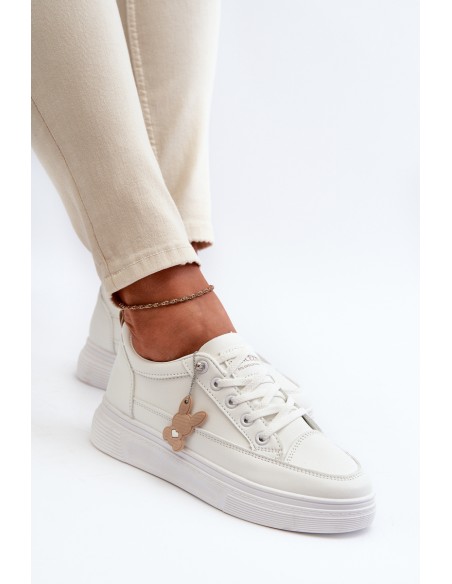Sneakers Women's Sports Shoes On Platform With Decoration White VINCEZA 13613