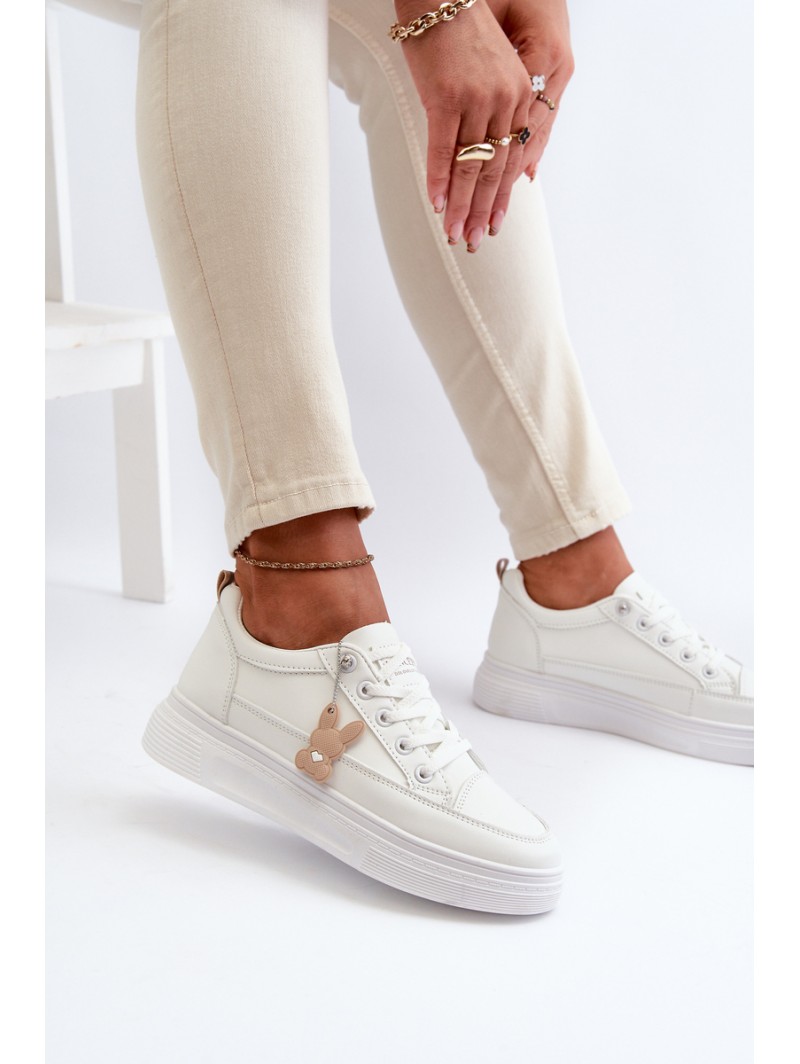 Sneakers Women's Sports Shoes On Platform With Decoration White VINCEZA 13613