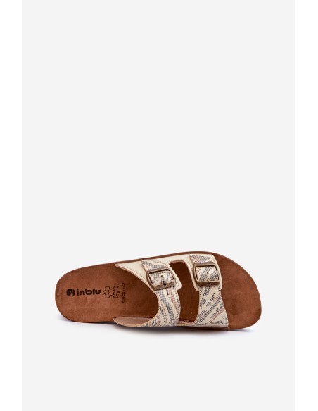 Comfortable Women's Flip-Flops with Buckles Inblu CP000045 Gold