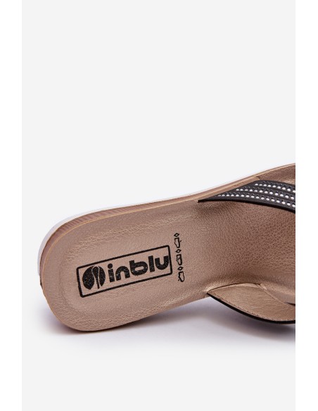 Comfortable Women's Flip-Flops with Zircons Inblu BV000037 Black