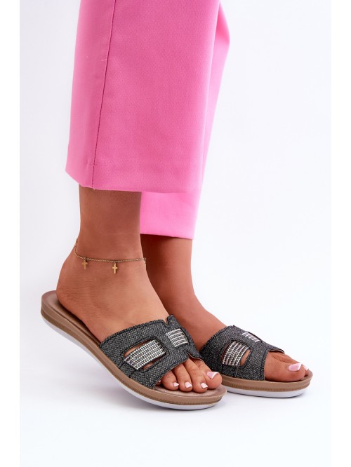Comfortable Shiny Women's Slippers Inblu BA000050 Black 2